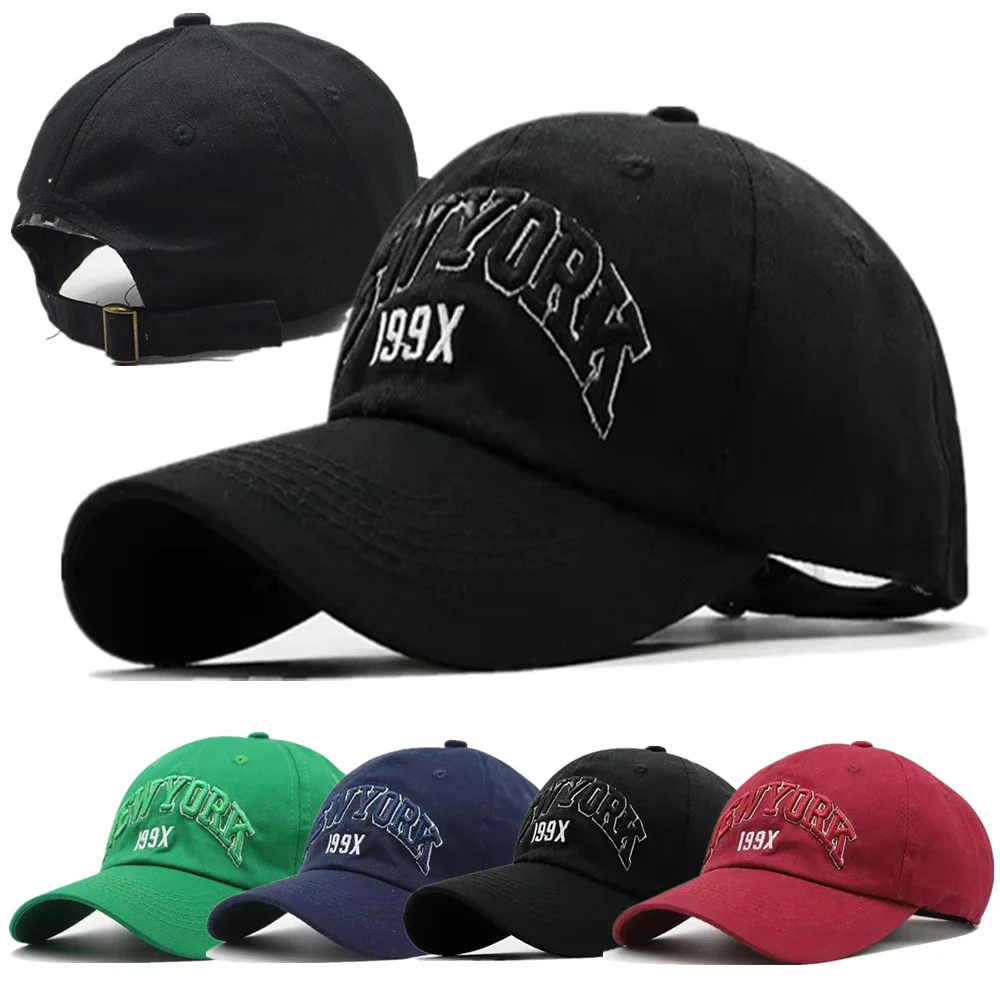 Heißer Verkauf Unisex Kappe Hohe Qualität Solide Einfache New York Brief Baseball Kappe Männer Frauen Einstellbare Casual Outdoor Sport Hut Kappe