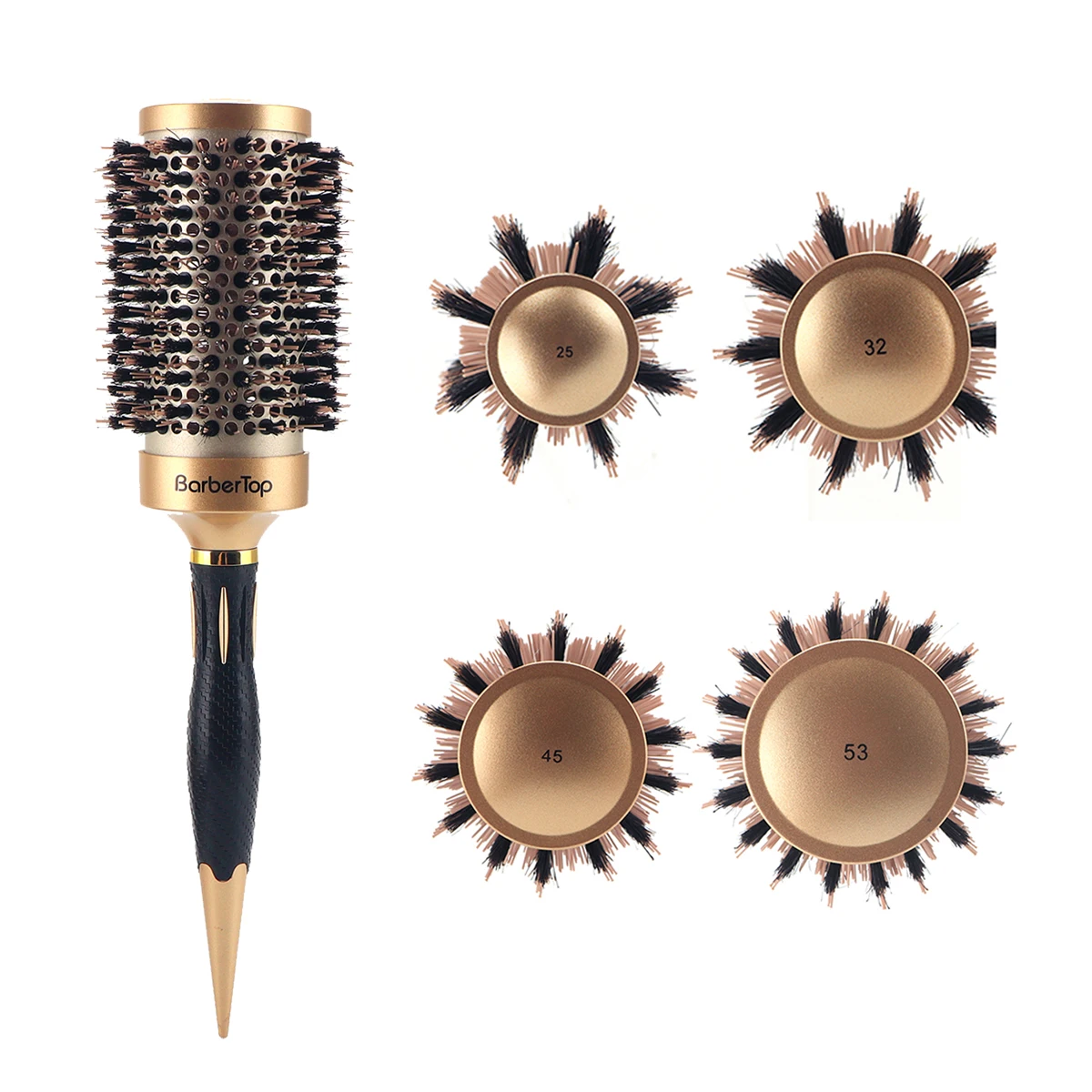 Salon Gold runde rollende Kamm Friseursalon Frauen gerade lockiges Haar Kämme Pro Friseur nach Hause Friseur Styling Werkzeuge Zubehör Image