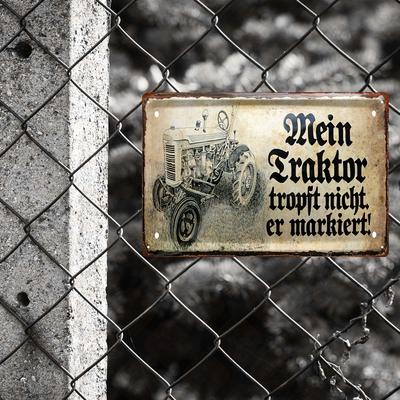 "TEMU 1pc Art Iron Tin Sign, "mein Traktor Tropft Nicht" German Humor, Wall Mount Home Decor For Bars, Restaurants, Living Rooms, Gardens, New Year & Spring Valentine's Day Gift, Retro Design" Image