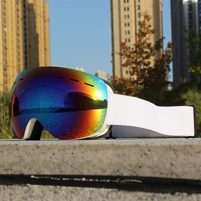 TEMU Double Layer Ski & Snowboard Goggles For Men And Women - Large Frame, Mirror Lens, Pc Material, Colors, Ideal For Skating, Snowboarding, And Winter Sports Image