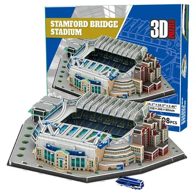 DIY Chelsea Stamford Bridge Football Stadium 3D-Stereo-Puzzle, Modellgröße