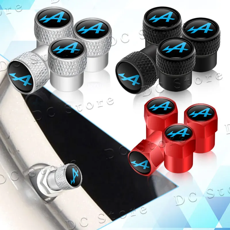 4 Stücke EIN Logo Metall Auto Rad Reifen Ventilkappen Reifen Felge Vorbau Abdeckung Staubdicht Dekor Für Alpine Megane 3 4 5 Duster Espace Logan Clio Image