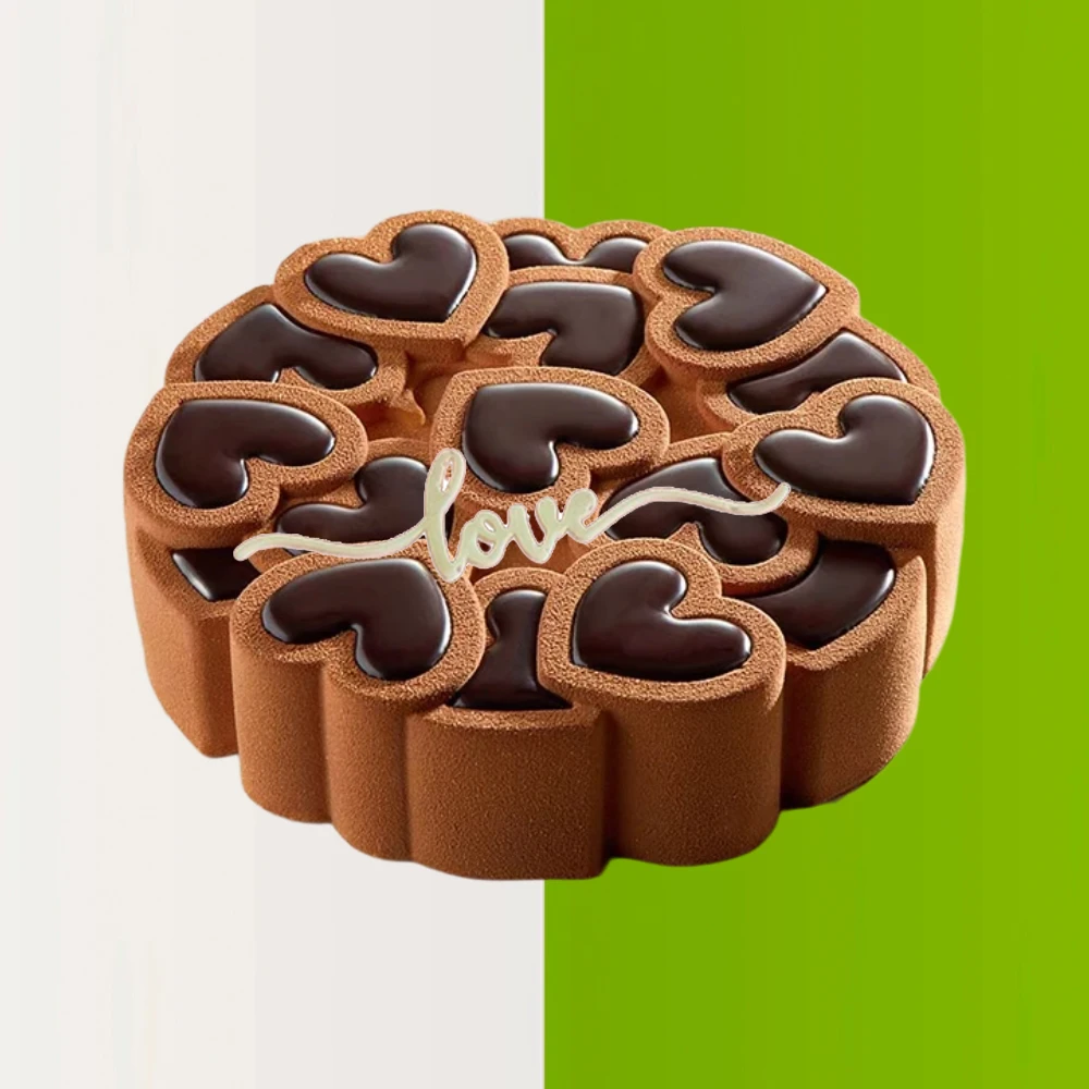 Valentinstag Herzform oder Rose Design Französische Mousse Formen Silikon Kuchenform Kuchen Dekorieren Werkzeuge Küche Backformen Image