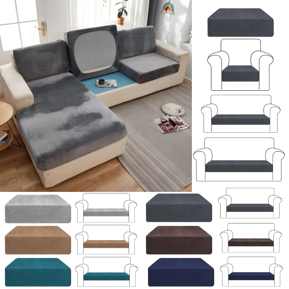 Samt Stretch Couch Kissenbezug Plüsch Sofa Kissen Schonbezug für Stuhl Loveseat Sofa Kissen Möbel Schutz Sitzbezug