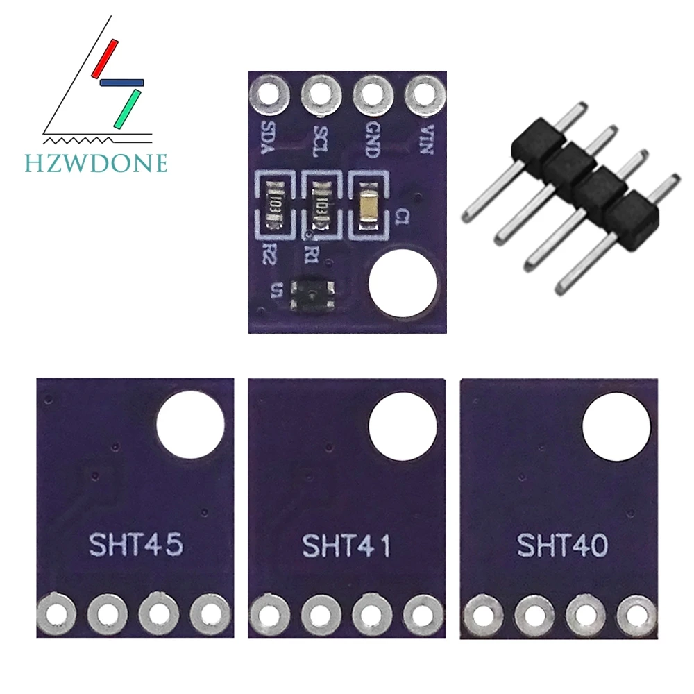 Hochpräzises Temperatur- und Feuchtigkeitssensormodul SHT40, SHT41, SHT45 für IoT-, HVAC- und Umgebungsüberwachung Image
