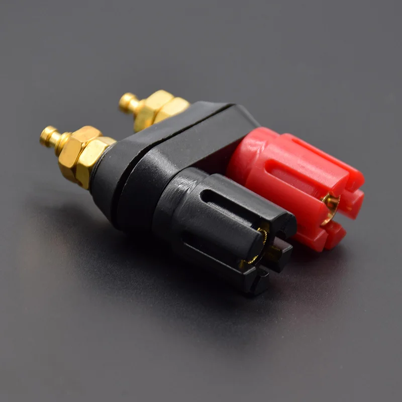 4mm Bananenstecker Paar Terminals Dual Bananenstecker Jack Buchse Doppelsechskant Binding Post Rot Schwarz Verstärker DX25 Stecker Image