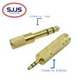 【5-1 PZ】 Jack da 6,5 mm femmina a 3,5 mm maschio Jack 3,5 femmina a 6,35 maschio Convertitore adattatore per microfono audio mono Cavo Aux Oro