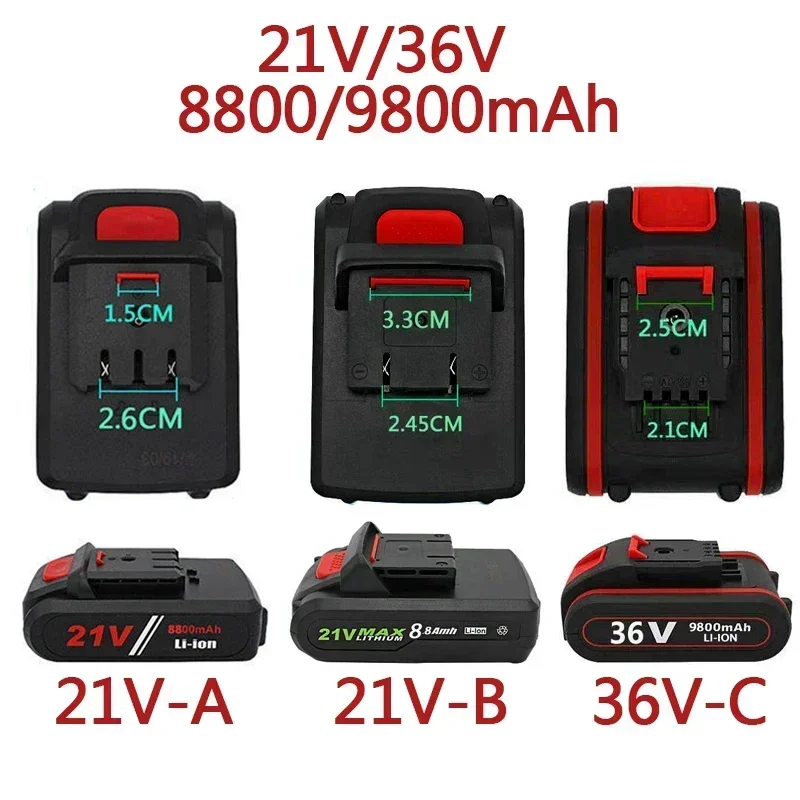 Nuovo trapano elettrico 21V 36v 9800mAh batteria al litio ricaricabile avvitatore elettrico trapano elettrico batteria agli ioni di litio