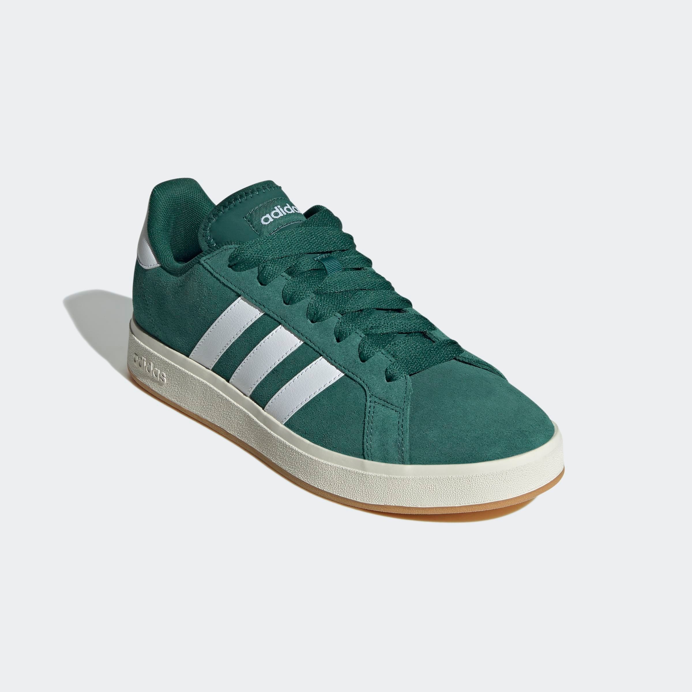 Sneaker ADIDAS SPORTSWEAR "GRAND COURT BASE 00S", Herren, Gr. 38, grün (collegiate grün, cloud weiß, gum 3), Leder, Synthetik, Schuhe Sneaker, Design auf den Spuren des adidas Campus 00