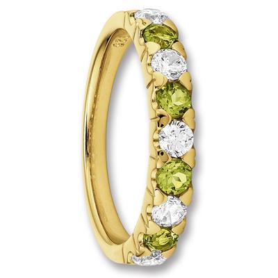 Silberring ONE ELEMENT "Zirkonia & Peridot Ring aus 925 Silber" Gr. 56, silber, Fingerringe, Damen, 56,mit Zirkonia, Silber 925 (Sterlingsilber), Damen Silber Schmuck Image