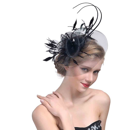 Fascinatoren Hüte Kopfbedeckungen Organza Polyester / Polyamid Fischerhut Party / Abend Festtage Vintage-Stil Mit Strass Kopfschmuck Kopfbedeckung Image