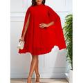 Damen Minikleid Casual kleid Elegant Stilvoll Brautkleider schlicht Urlaub Täglich Regular Fit Glatt Langarm Rollkragen Weiß Gelb Rote Orange Sommer