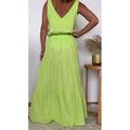Damen Kleid-Set Casual kleid Rock-Set Brautkleider schlicht Glatt Rüsche Maxidress Langarm V Ausschnitt Outdoor Täglich Gelb Hellgrün Rosa Sommer Frühling Regular Fit