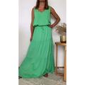 Damen Kleid-Set Casual kleid Rock-Set Brautkleider schlicht Glatt Rüsche Maxidress Langarm V Ausschnitt Outdoor Täglich Gelb Hellgrün Rosa Sommer Frühling Regular Fit