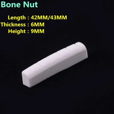 New - 1 Piece GuitarFamily Real Slotted Bone Nut For Folk Acoustic Guitar / Electric Guitar 42MM/43MM*6MM*9MM