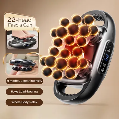 22-Head Fascia Gun High-Frequency Vibration Body Massage Gun Back and Waist Massager Neck Shoulder