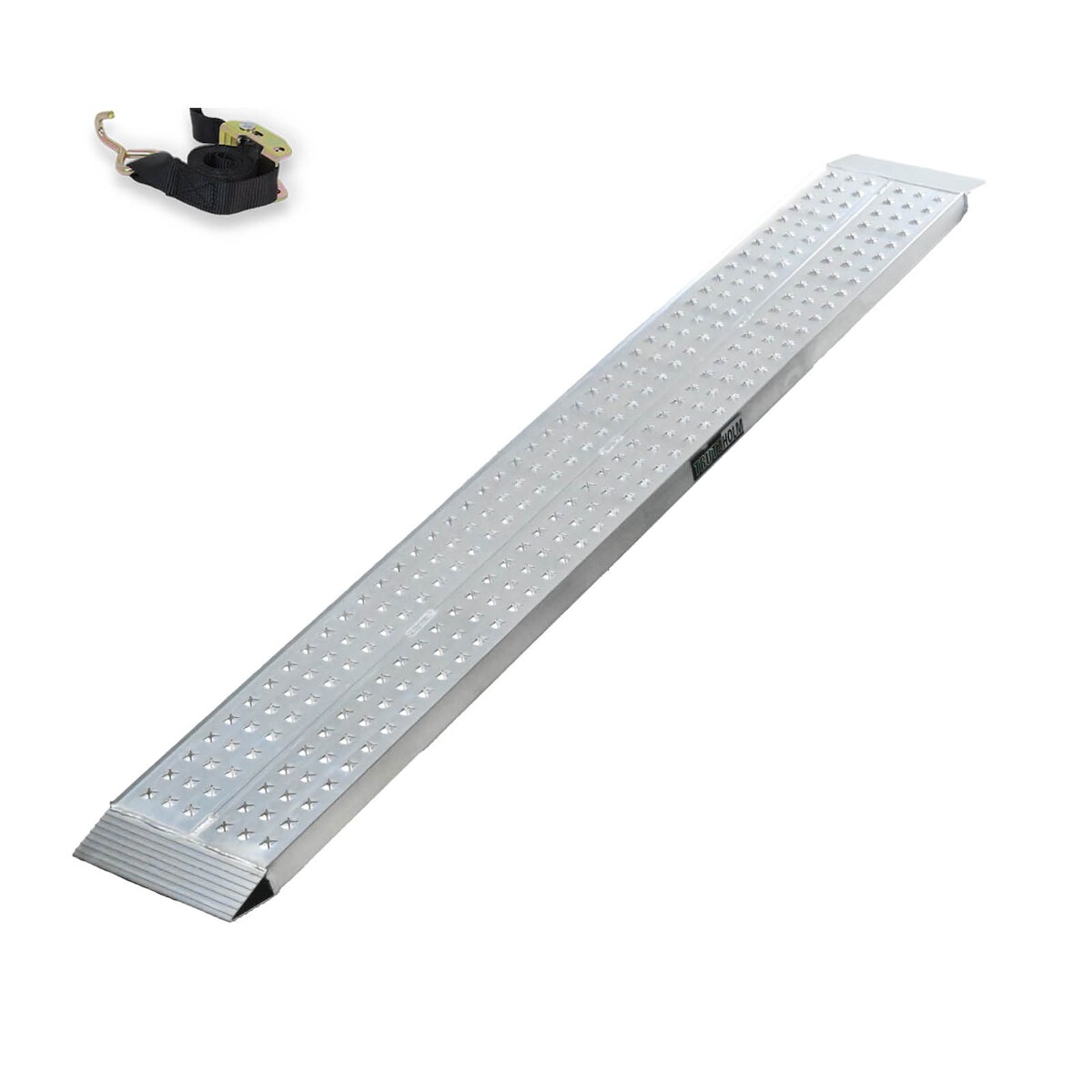 Baumarktplus TRUTZHOLM 1 x Auffahrrampe 200 x 28 cm 270 kg Alu gelocht starr grau Verladerampe Motorradrampe Image