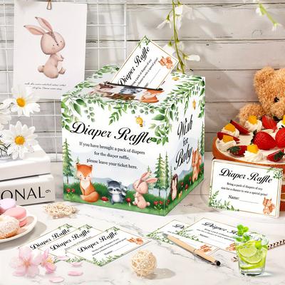 TEMU 51pcs Diaper Raffle Diaper Raffle Box Decoration Diaper Raffle Kit Suitable For Gender