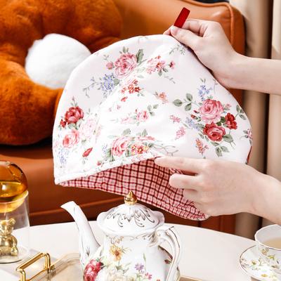 TEMU 1pc Floral Polyester Teapot Cosy Cover, Dust And Heat Insulation Protector For Tea Pots, Ideal For Weddings, Banquets, Gifts, Birthdays