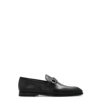 Gancini-Buckle Slip-On Loafers - Black - Ferragamo Slip-Ons