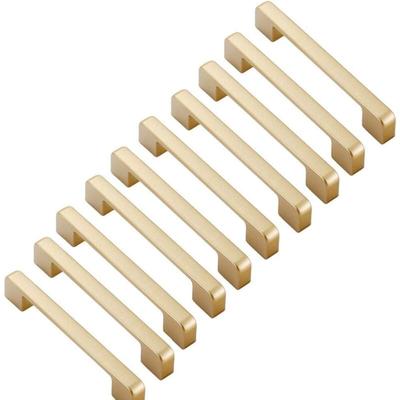 CCYKXA Gold Küchenmöbelgriff 10er-Set Möbelgriff Schubladengriff Möbelstangengriff Mittenabstand