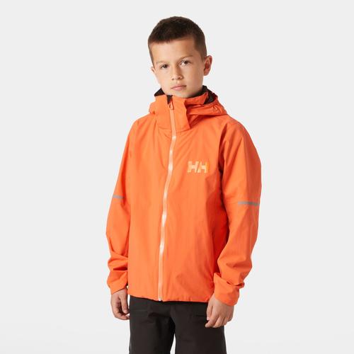 Helly Hansen Juniors' Loen Rain Jacket Orange 140/10