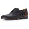 Schnürschuh PIUS GABOR, Herren, Gr. 9,5 (44), blau (jeansblau, cognac), Glattleder, elegant, Schuhe, Blockabsatz, Festtagsschuh, Businessschuh G-Weite (=weit)