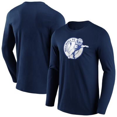 Millwall Retro Logo Graphic Langarm-T-Shirt – Marineblau – Herren Image