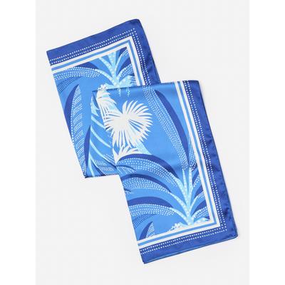 J.McLaughlin Women's Gemma Scarf in Mega Campion Border Blue/Navy/Off White