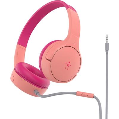 Belkin Soundform Mini Wired On-Ear Headphones For Kids - Stereo - Mini-Phone (3.5Mm) - Wired - On-Ear, Over-The-Head - Binaural - Ear-Cup - Pink