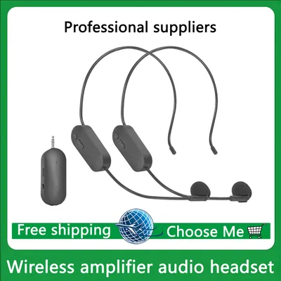2.4G Head-mounted Wireless Microphone Set Transmitter With Receiver for Audio Stage Performance