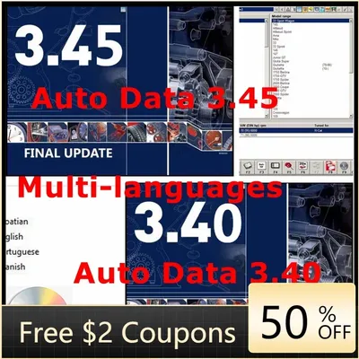2024 Hot Sale AUTO DATA 3.45 Wiring Diagrams Data Install Video AutoData 3.40 Multi-languages CD USB