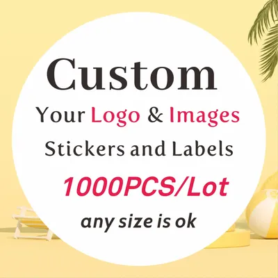 1000PCS Custom Stickers and Customized Logo Personalized Labels Wedding Birthday Baptism Stickers