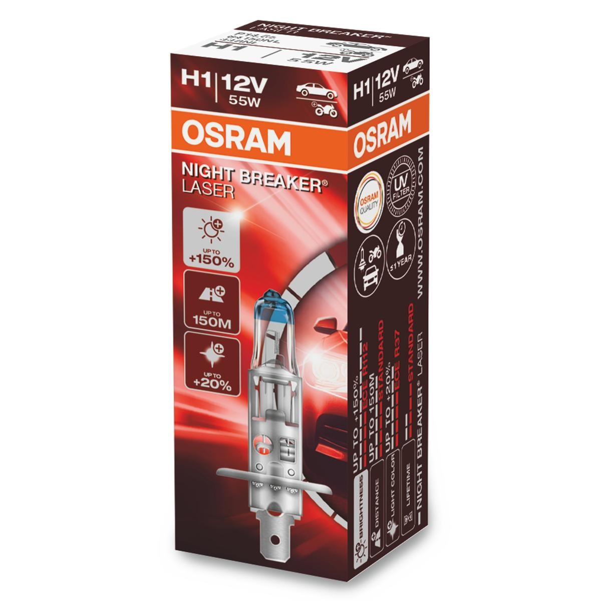 OSRAM Glühlampe, Fernscheinwerfer VW,MERCEDES-BENZ,OPEL 64150NL Image