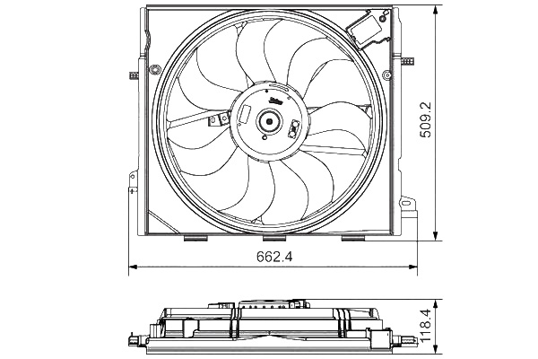 VALEO Lüfter RENAULT 696873 214816969R Elektrolüfter,Hochleistungslüfter,Motorgebläse,Kondensatorlüfter,Lüfter, Motorkühlung Image