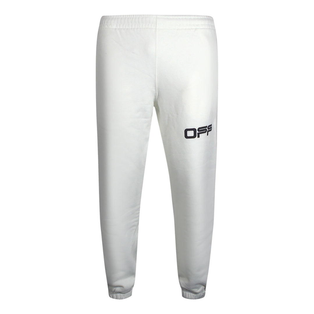 Off-white Mens Airport Tape Logo White Sweatpants Cotton - Size X-large | Off-white Sale | Discount Designer Brands