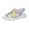 Plateausandale WALDLÄUFER "H-NELE", Damen, Gr. 4,5 (37,5), bunt (multi), Lackleder, Nubukleder, Veloursleder, mehrfarbig, casual, Schuhe, Sommerschuh, Klettschuh, Sandalette in Komfortweite H (= sehr weit)