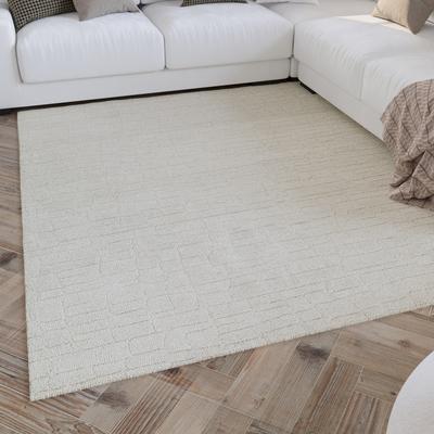 Teppich WECON HOME "Hamptons THIRTYONE", beige (creme weiß), B:160cm H:15mm L:230cm, Polyester, Teppiche, Läufer, Kurzflor, Wohnzimmer, Schlafzimmer, elegant, Krokodil-Design Image