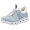 Slip-On Sneaker RIEKER SPORT "Ready2GO", Damen, Gr. 37, weiß (hellblau, weiß), Nubuklederimitat, Textil, casual, Schuhe, Schlupfschuh, Halbschuh, Freizeitschuh mit Schnellverschluss, Topseller