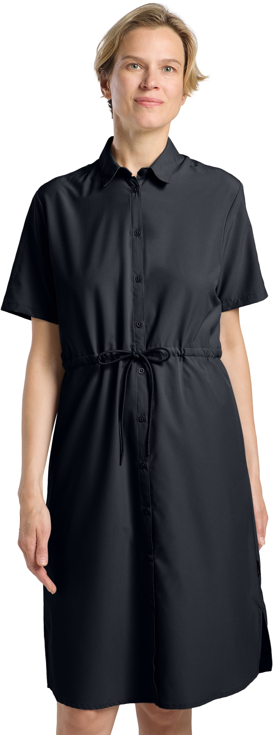 Sommerkleid JACK WOLFSKIN "WAIMEA DRESS W", Damen, Gr. XL, N-Gr, blau (schwarz navy), Obermaterial: 100% Polyester, Kleider Image