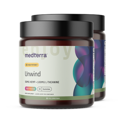 Unwind Full Spectrum Hemp Gummies, Strawberry Citrus, 58mg, 40 Count by Medterra
