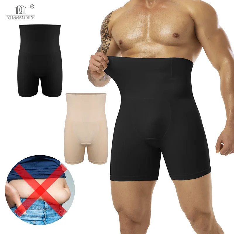 Männer Abnehmen Kurze Hohe Taille Atmungsaktive 3D Beutel Unterwäsche Bauch-steuer Boxer Bauch Flache Shapewear Hose Kompression Shorts Image