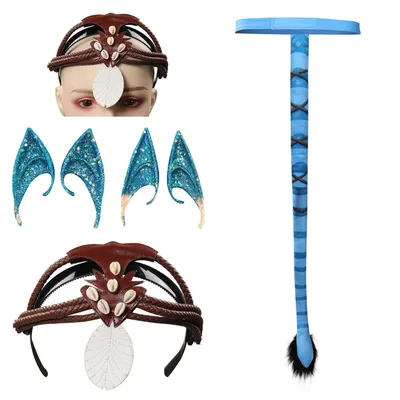 Jake Sully Cosplay Schwanz Neytiri Elf Ohr Frauen Männer Roleplay Avatar Fantasia Stirnband Halloween Karneval Kostüm Zubehör Requisiten Image