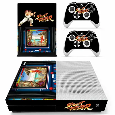 Street Fighter Skin Sticker Aufkleber Abdeckung für Xbox One S Slim Console und 2 Controller Skins Image