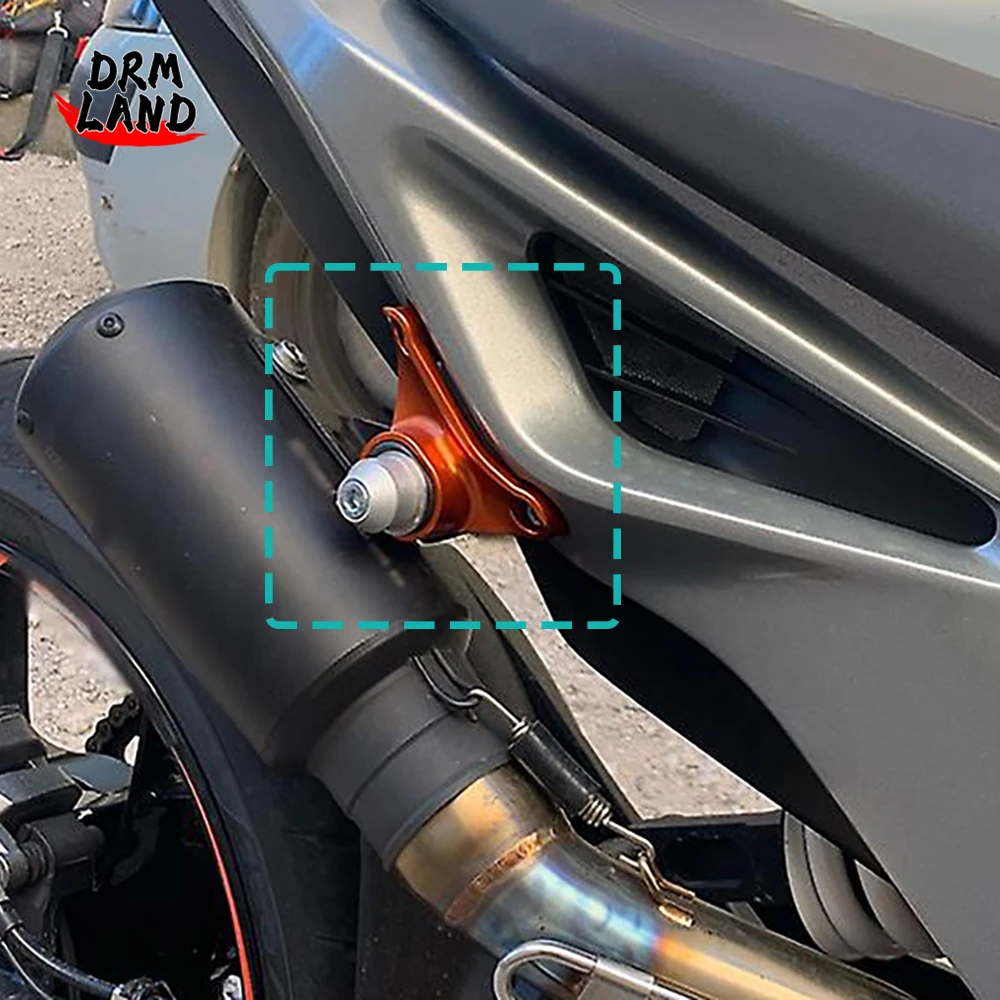 Motorrad Auspuff bügel Rohr feste Ring halterung Schall dämpfer halterung für Duke 790 Duke790 Duke 890 R Duke890 Schall dämpfer Stand abdeckung Image