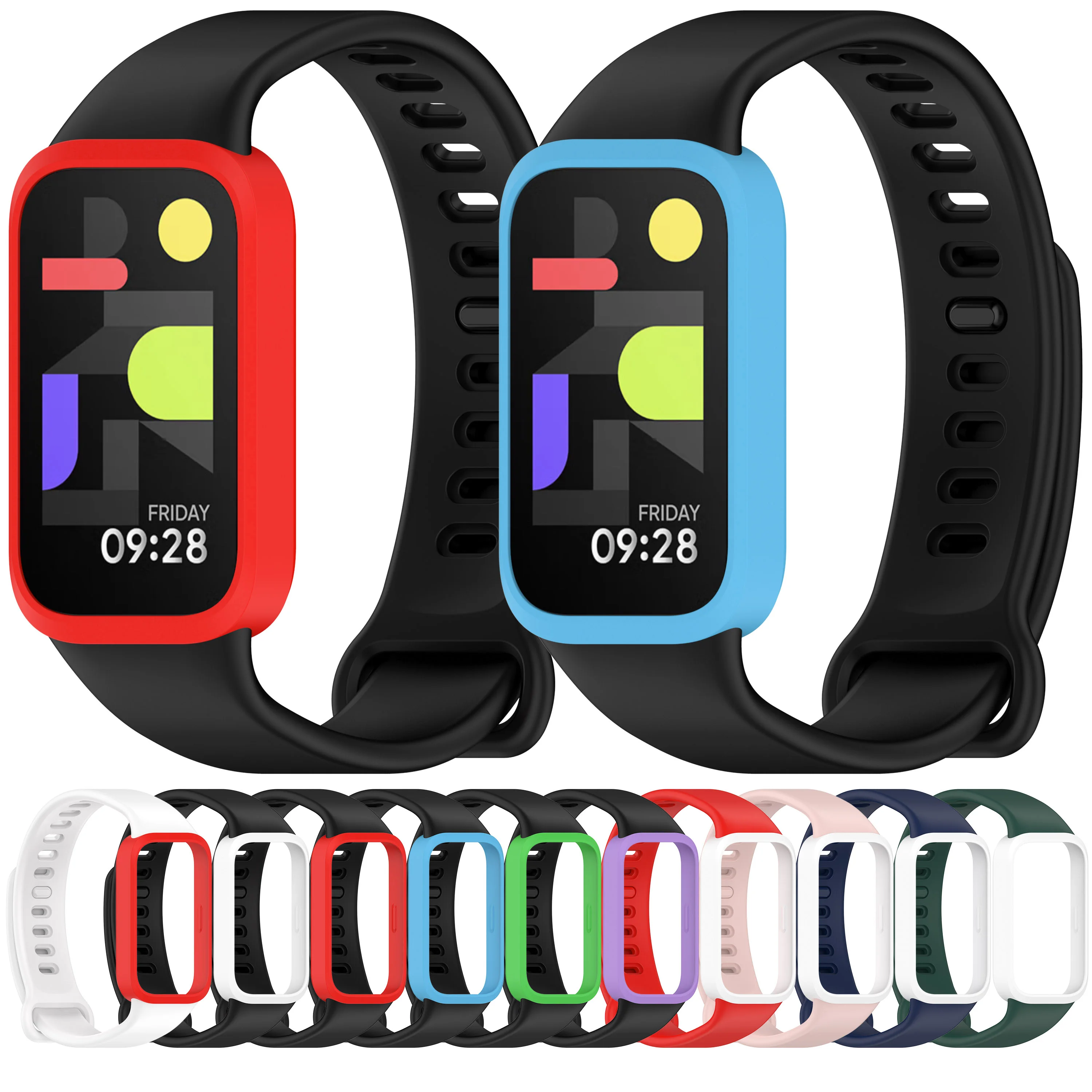 Smartwatch-Armbänder für Xiaomi Band 9, aktives weiches Silikon-Armband, austauschbares Armband-Zubehör für Redmi Band 3 Image
