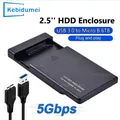 Custodia per disco rigido esterno SATA da 2,5 pollici USB 3.0 Custodia per disco rigido esterno SSD da 2,5 pollici 5 Gbps Supporto per trasmissione ad alta velocità Finestra Mac Android