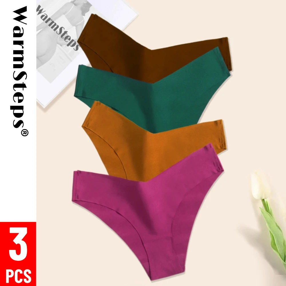 WarmSteps 3 Teile/satz Weibliche Unterwäsche Damen Höschen Nahtlose Unterwäsche für Frau Brasilianische Höschen G Strings Tangas Dessous XXL Image