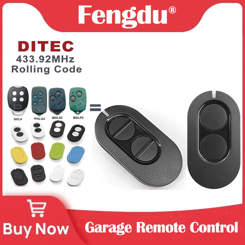 433-MHz-Fernbedienung Ditec Entrematic ZEN 2/ZEN 4 ZEN2W ZEN4W Gol4 BIXLG4 BIXLP2 BIXLS2 433 MHz Tor-Garagentor-Fernbedienung Image