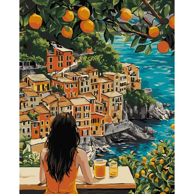 Malen nach Zahlen auf Leinwand Orangenbaum, 40 x 50 cm Image